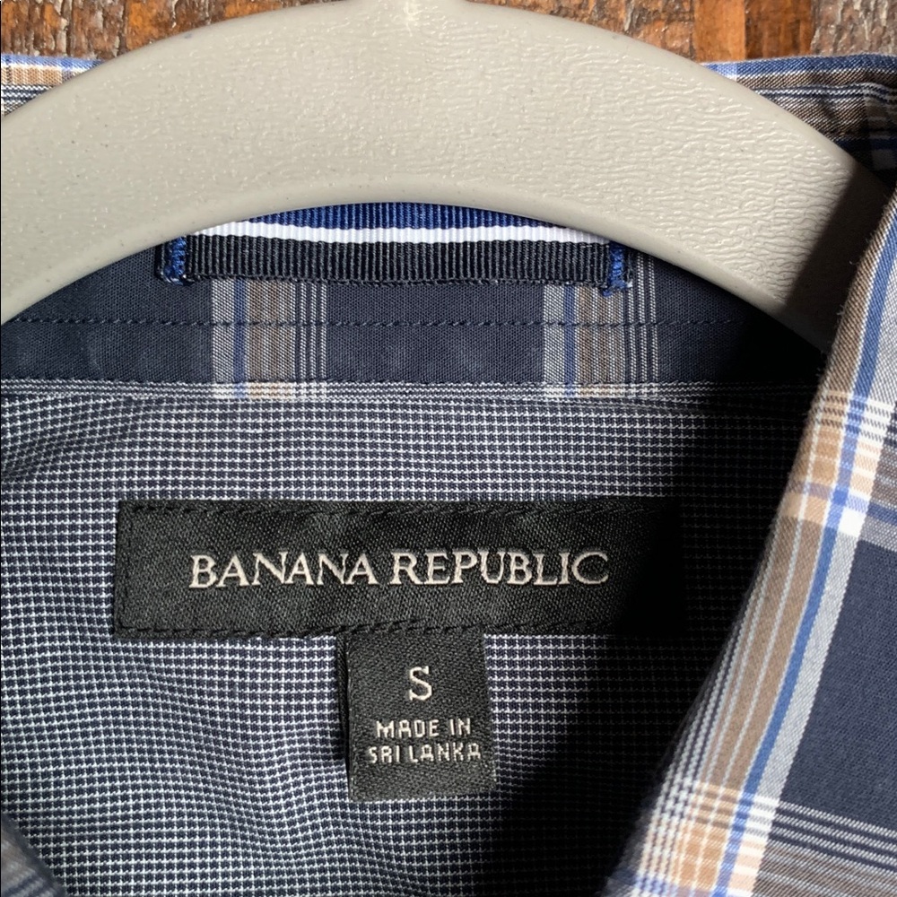 Banana Republic mens button up shirt size small navy preppy business casual - Picture 2 of 11